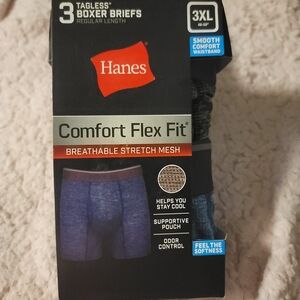Hanes Blue Comfort Flex Boxer Briefs Moisture-Wicking